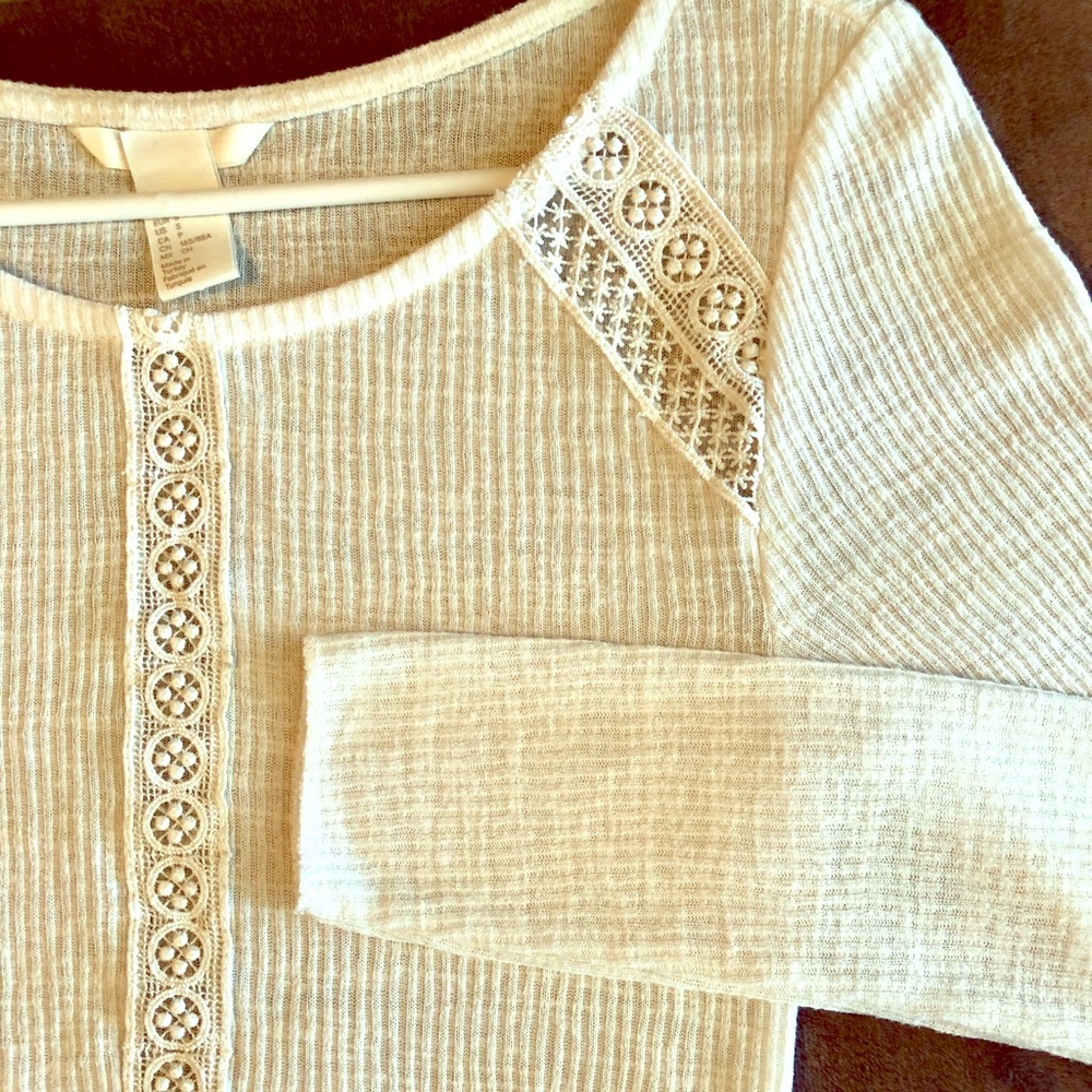 H&M Long Sleeve Embroidered Shirt